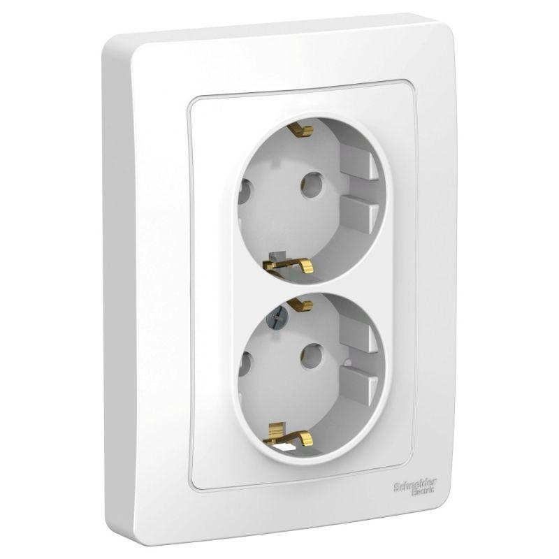 розетка 2-м сп blanca 16а ip20 250в с заземл. без защ. шторок бел. se blnrs001021 от BTSprom.by