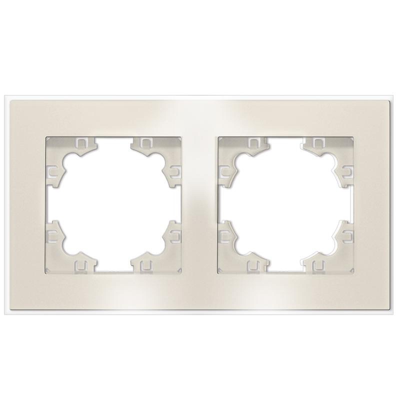 рамка 2-м афина стеклянная сл. кость (ivory) universal 2273 от BTSprom.by