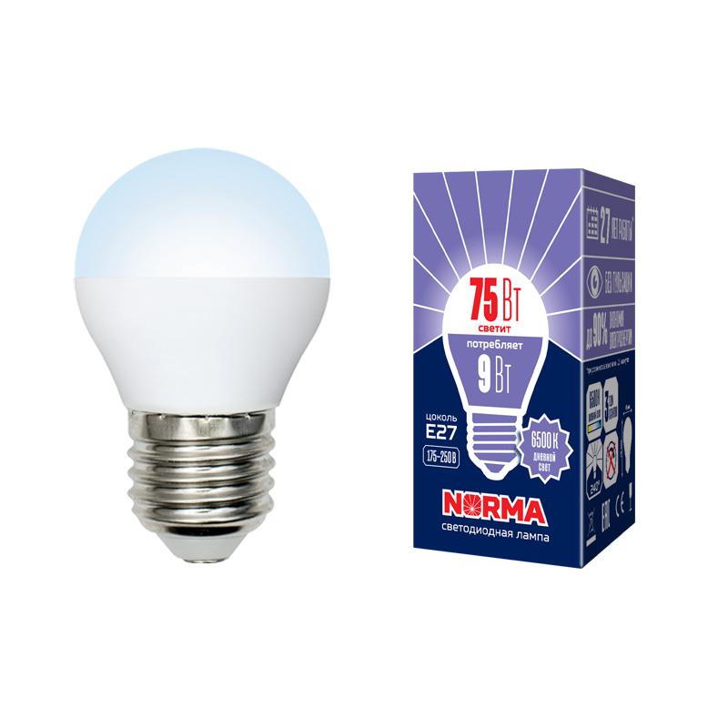 лампа светодиодная led-g45-9w/dw/e27/fr/nr norma 9вт матовая e27 (упак. картон) volpe ul-00003827 от BTSprom.by