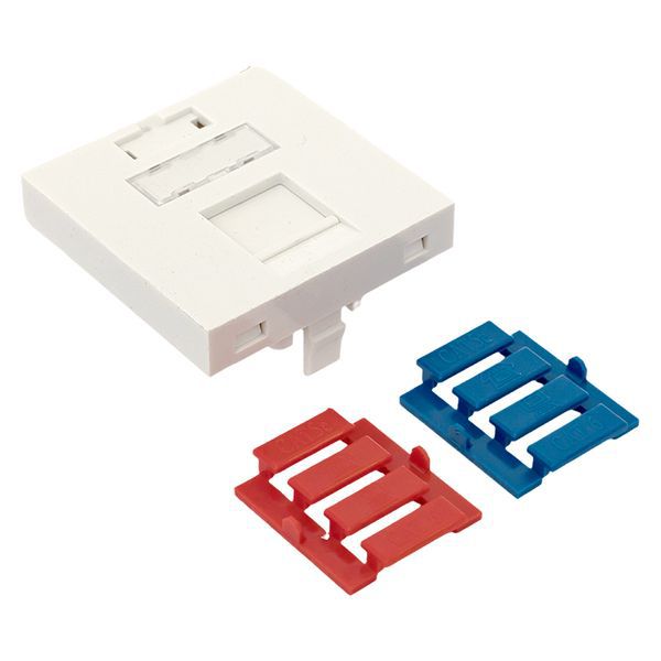  Вставка розеточная 45х45мм формат Mosaic на 1 модуль Keystone защ. шторки с маркером бел. TERACOM PRO EKF TRP-INS-MOS-2M1P-WH фото в каталоге от BTSprom.by