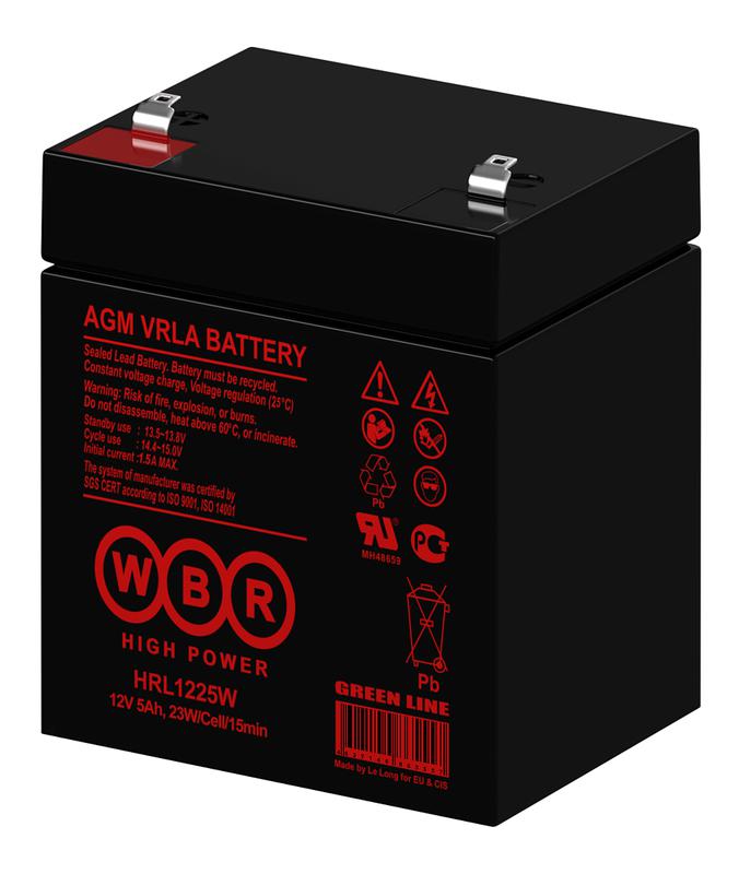 аккумулятор 12в 5а.ч wbr hrl1225w wbr от BTSprom.by