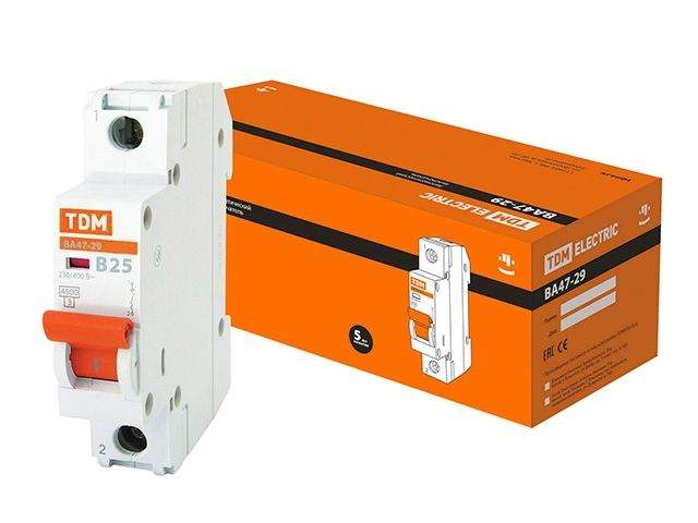 автоматич. выключатель ва47-29 1р 25а 4,5ка х-ка в tdm sq0206-0012 от BTSprom.by