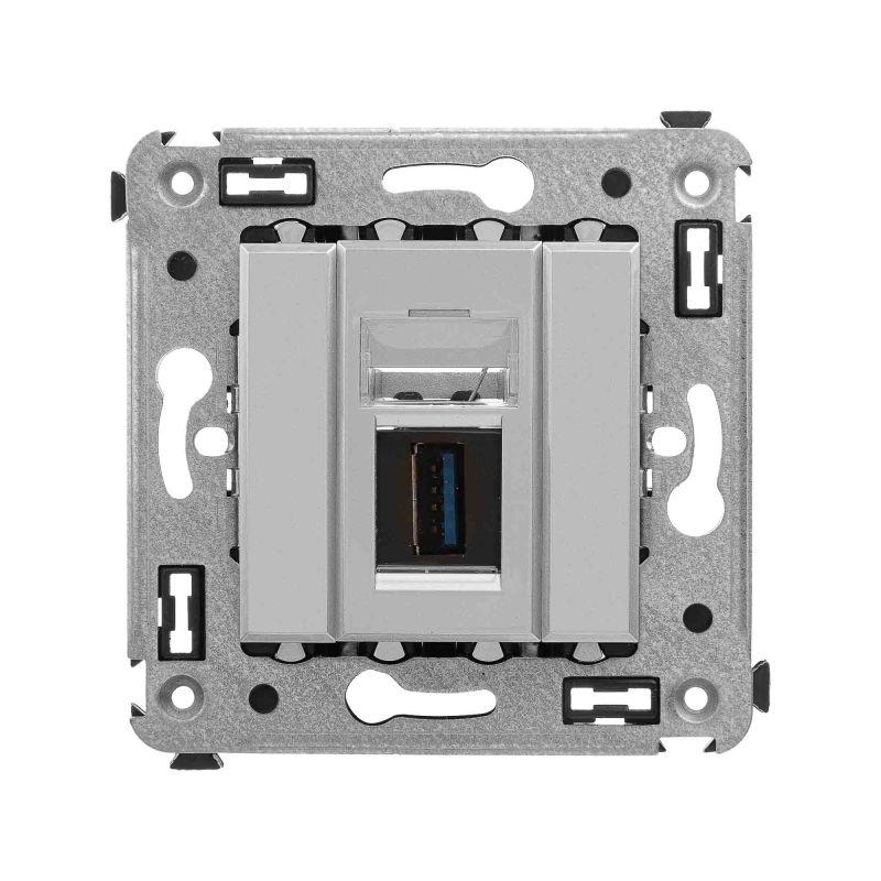 розетка usb 3.0 1-м сп avanti "закаленная сталь" тип а-а dkc 4404303 от BTSprom.by
