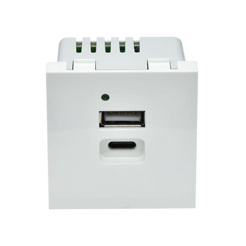  Розетка USB A+C 2 мод. РКЮ-25-40-П 5В 4.2А бел. PRIMER IEK PR-KK40D-RU-0-2-AC-K01 фото в каталоге от BTSprom.by