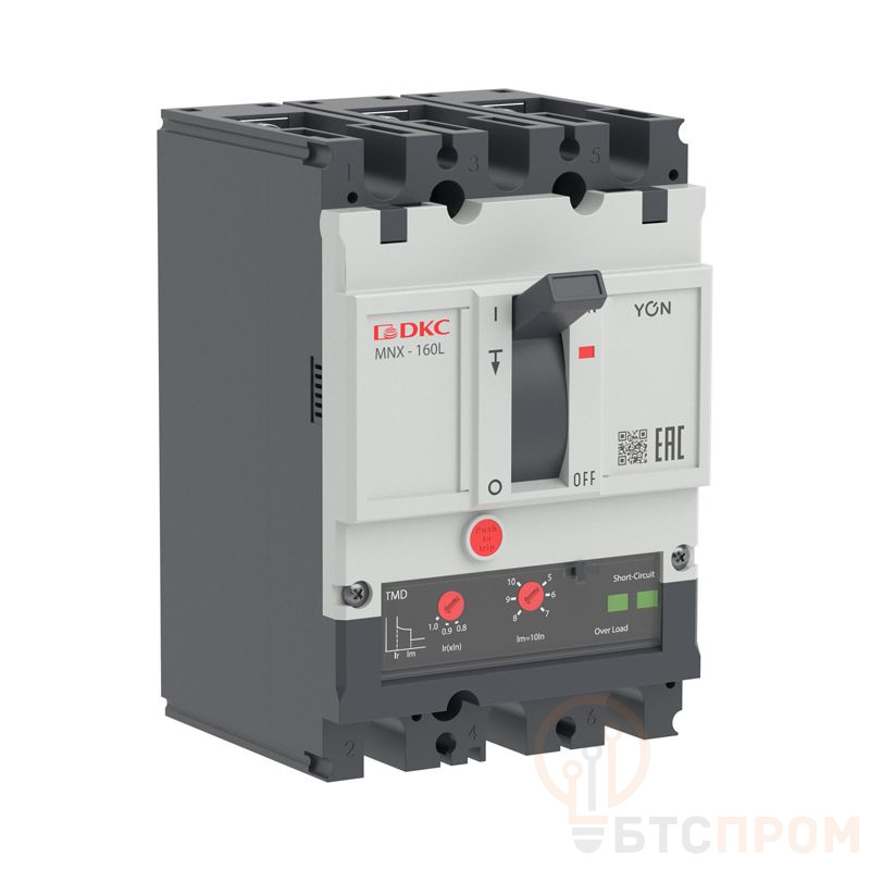  Выключатель автоматический 3п 125А диапазон уставок 100...125А 50кА YON pro MNX160L 750В DC расцеп. TMD DC YON MNX160L3DTMD0125 фото в каталоге от BTSprom.by