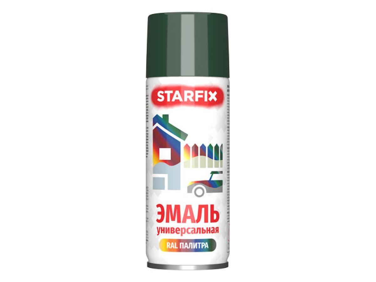краска-эмаль аэроз. универсальная зеленый темный starfix 520мл (6009) (пихтовый зеленый, глянцевая) sm-100037-1 от BTSprom.by