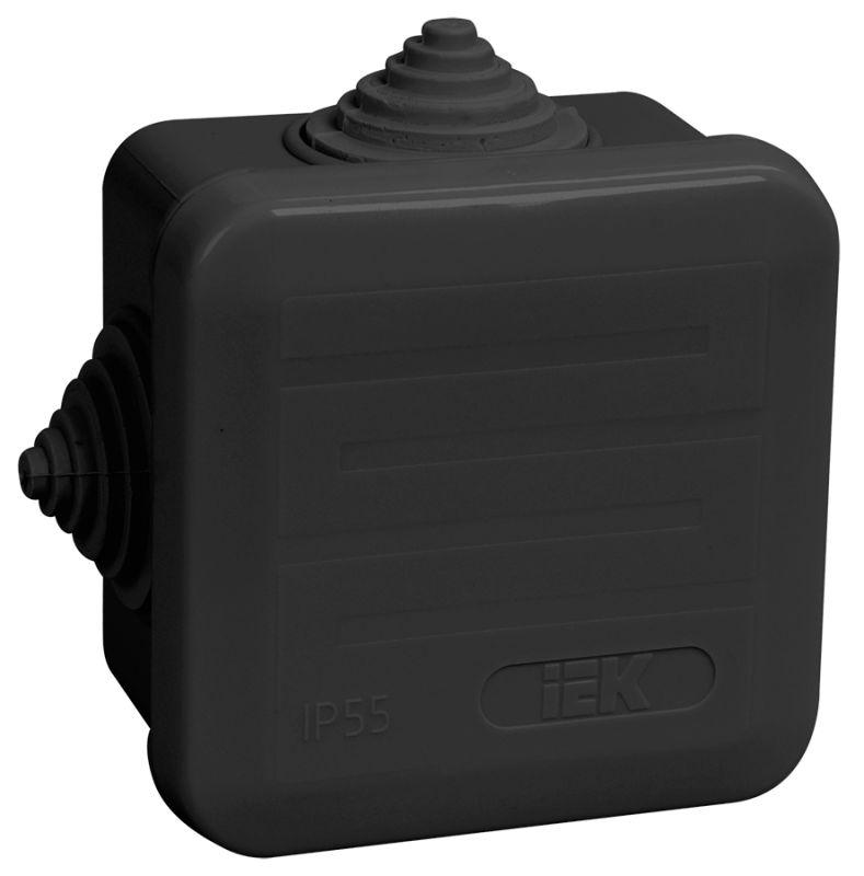 коробка распаячная оп 70х70х40 ip44 км41236 4 гермовводов черн. iek uko21-070-070-040-k02-44 от BTSprom.by