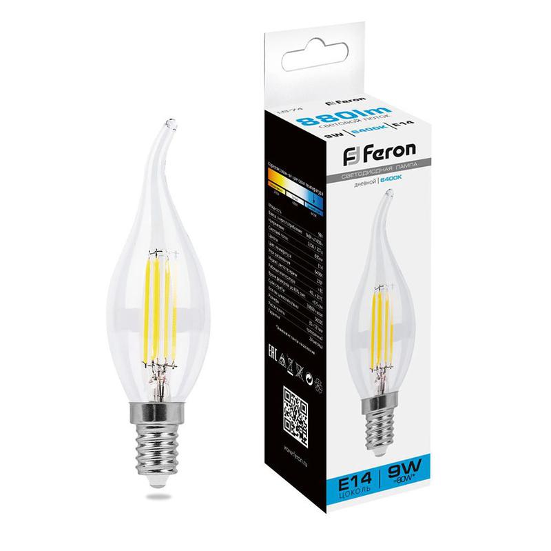лампа светодиодная 9вт 230в e14 6400к прозрачн. lb-74 feron 38235 от BTSprom.by