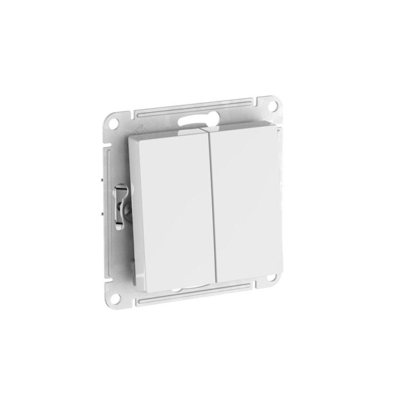 выключатель 2-кл. atlasdesign aqua ip44 (сх. 5) 10ax быстрозажим. клем. механизм бел. se atn440151s от BTSprom.by
