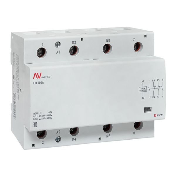 контактор модульный км 100а 2no+2nc 230в ac (6 мод.) averes ekf km-av-6-100-22-230v от BTSprom.by