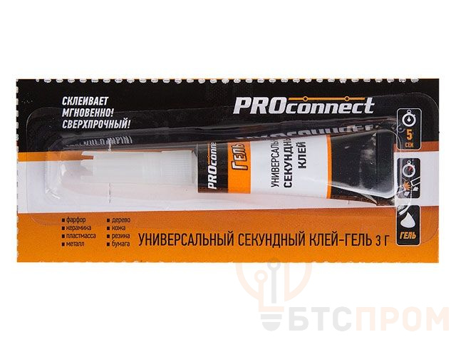 Клей-гель универсальный секундный (3 г) на мульти-карте Proconnect 61-0910 фото в каталоге от BTSprom.by  Клей-гель универсальный секундный (3 г) на мульти-карте Proconnect 61-0910 фото в каталоге от BTSprom.by