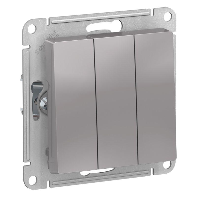 выключатель 3-кл. сп atlasdesign 10а ip20 (сх. 1+1+1) 10ax механизм алюм. se atn000331 от BTSprom.by