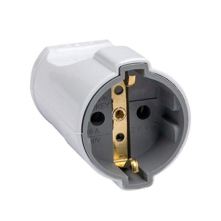гнездо штепсельное с заземл. бел. 16а 250в proxima ekf asg16-10-r от BTSprom.by