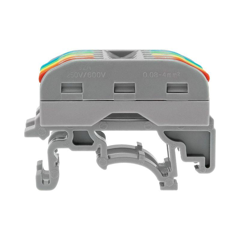  Клемма строительно-монтажная СМК проходная 222-425D 5п 0.08-4кв.мм с креплением на DIN-рейку сер. (уп.20шт) Rexant 07-5236 фото в каталоге от BTSprom.by