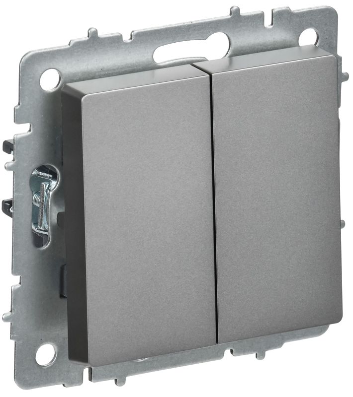 выключатель перекрестный 2-кл. сп brite вс10-2-3-брс 10а механизм сталь iek br-v23-0-10-k46 от BTSprom.by