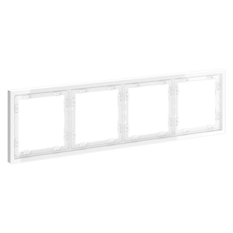  Рамка 4-м S70 пластик. бел. глянцевый Voltum VLS100401 фото в каталоге от BTSprom.by