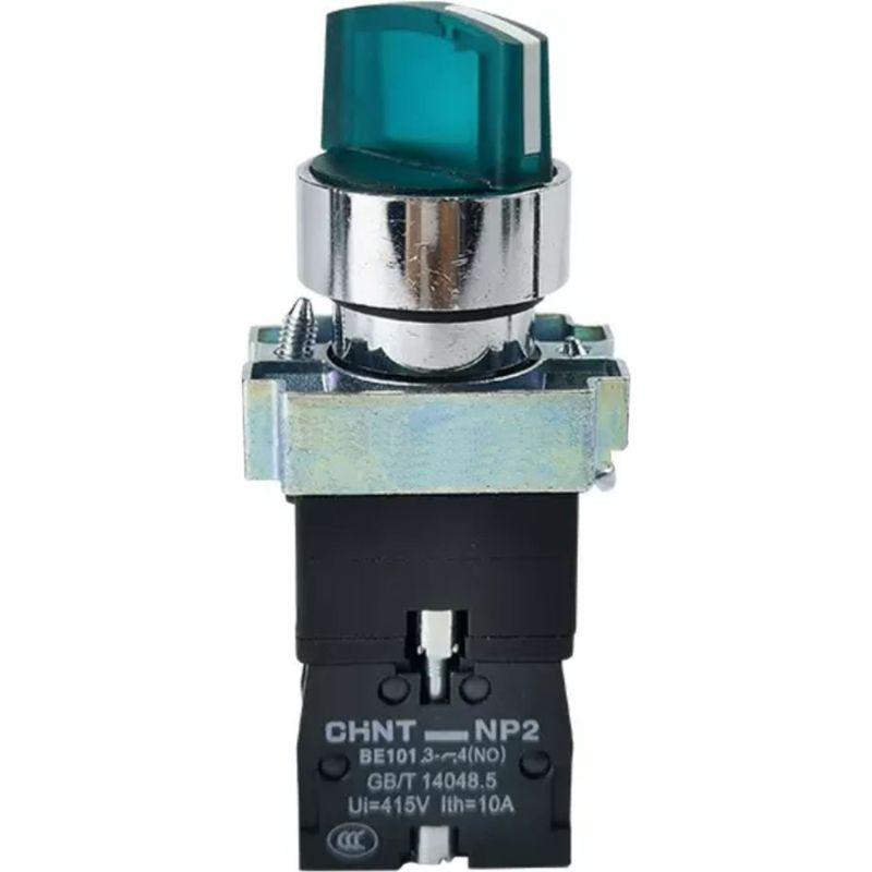 переключатель np2-bk12365 2 полож. с фиксацией 1но+1нз зел. ac 230в (led) ip40 chint 575496 от BTSprom.by