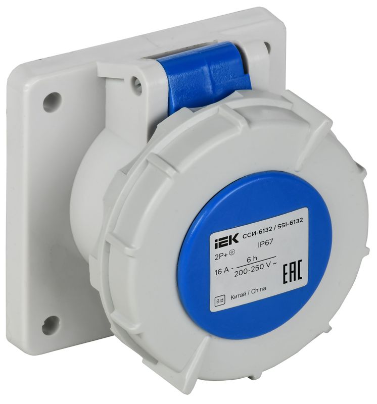 розетка встраиваемая прямая сси-6132 16а 3п 2p+pe 6ч 220в ip67 iek psr61-016-3-0-67 от BTSprom.by
