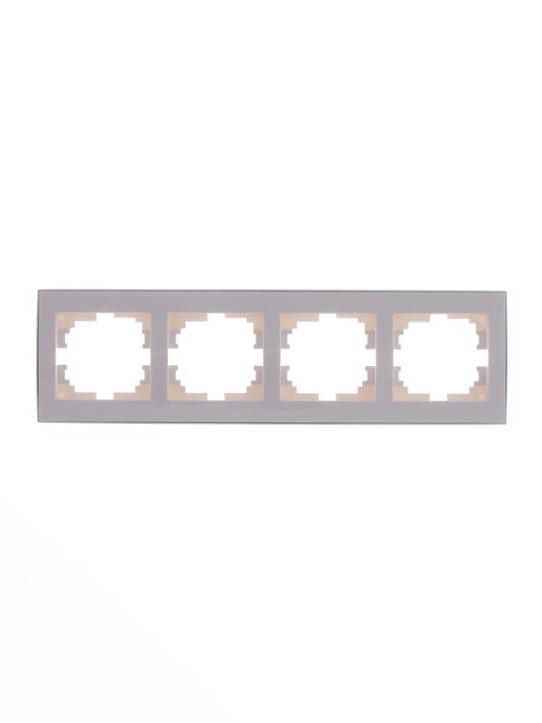 рамка 4-м rain горизонт. с хром. боковой вставкой бел. lezard 703-0225-149 от BTSprom.by