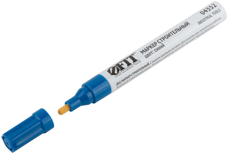  Маркер строительный с жидким красящим составом алюм. корпус син. FIT 04352 фото в каталоге от BTSprom.by