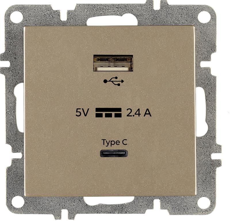 розетка lavin/karen usb + type-c механизм титан arvia 50 05 2000 304 от BTSprom.by