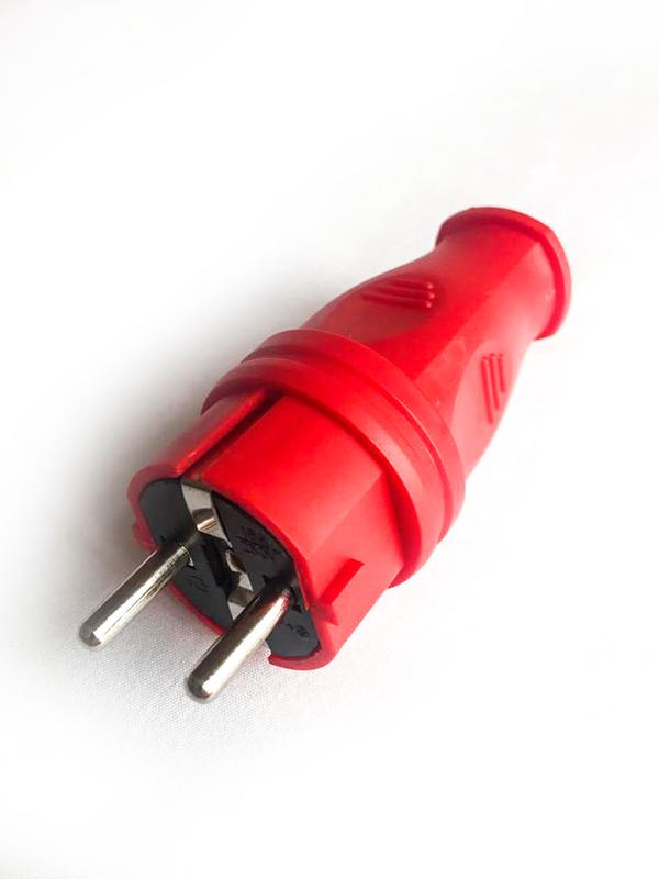 вилка прямая 16а ip44 красн. космос vksm-z-ip(r)16a от BTSprom.by