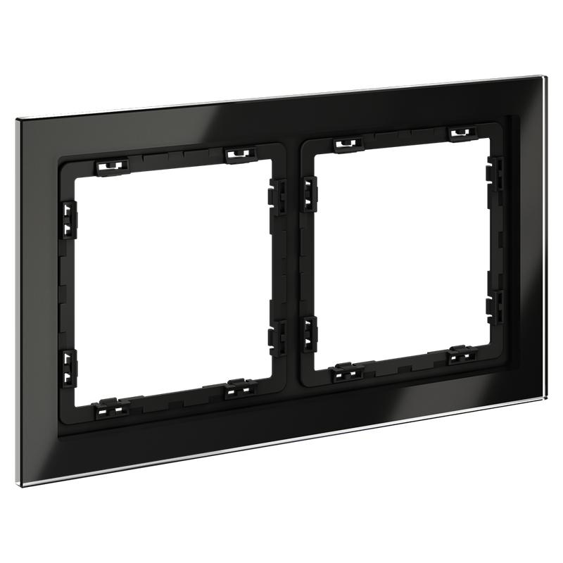  Рамка 2-м S70 стеклян. черн. Voltum VLS110208 фото в каталоге от BTSprom.by