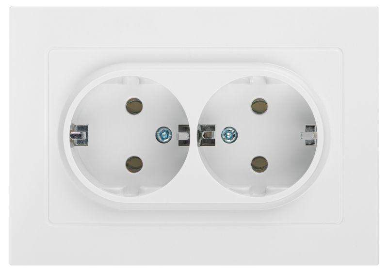 розетка 2-м сп accent 6-205-01 16а ip20 250в 2p+e schuko al/cu бел. intro б0063485 от BTSprom.by