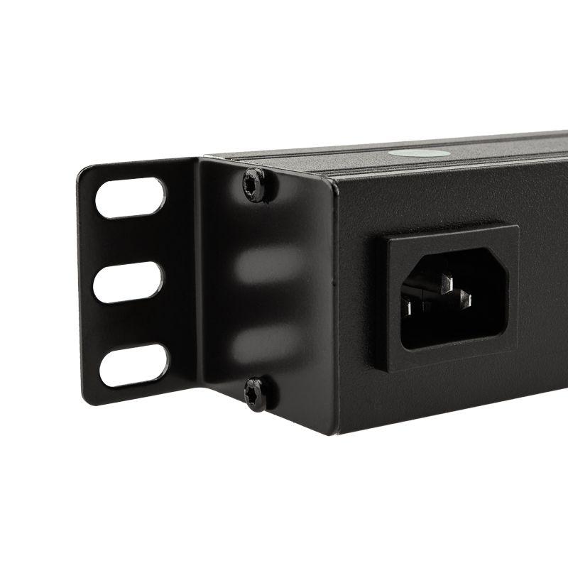  Блок распределения питания PDU 8 розеток СЕЕ 7/4 Schuko 10А выкл. гнездо C14 горизонт. корпус алюм. Rexant 04-0303-1 фото в каталоге от BTSprom.by