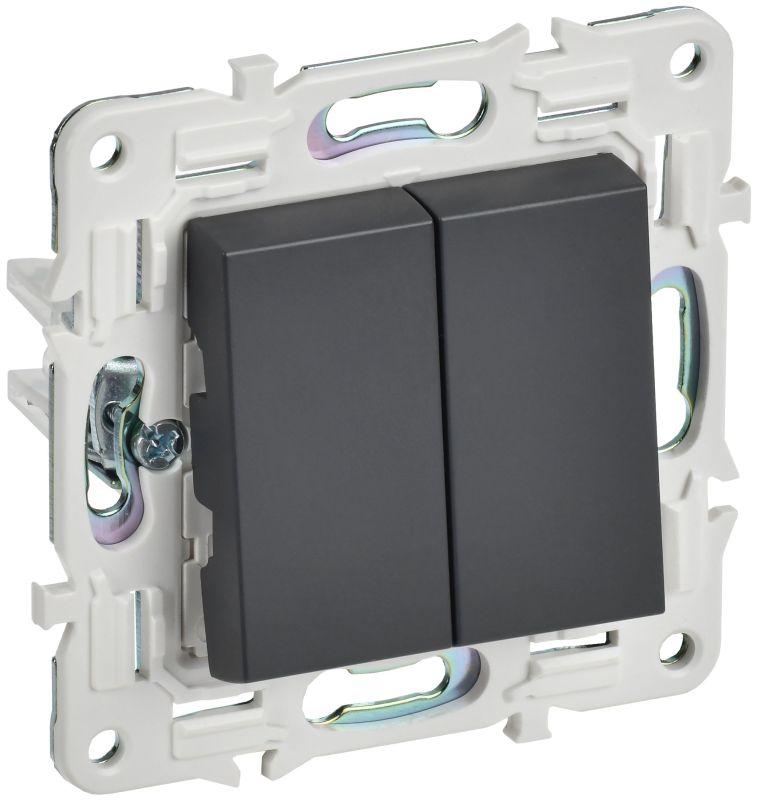 выключатель проходной 2-кл. skandy 10а sk-v05t титан iek sk-v22-0-10-k48 от BTSprom.by