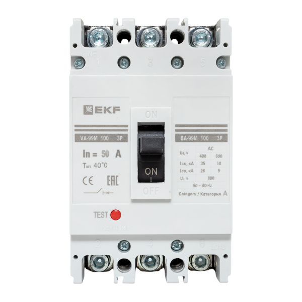  Выключатель автоматический 3п 100/50А 35кА ВА-99М PROxima EKF mccb99-100-50m фото в каталоге от BTSprom.by