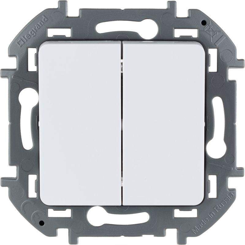 выключатель 2-кл. inspiria 10а ip20 250в 10ax механизм бел. leg 673620 от BTSprom.by