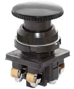 выключатель кнопочный ке-191 у2 исп.4 1но гриб без фиксации 10а ip54 660в черн. электротехник et529324 от BTSprom.by