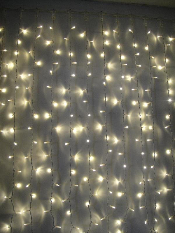 гирлянда светодиодная "бахрома" 1.8х0.5м 48led схема нитей 1/2/3/5/3/2 тепл. бел. ip20 возможность соединения до 3шт 220в космос koc_cur-v21 от BTSprom.by
