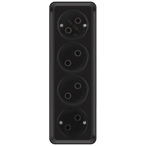 розетка 4-м оп quadro 2-207-05 16а ip20 4х2p 250в без заземл. антрацит intro б0069699 от BTSprom.by