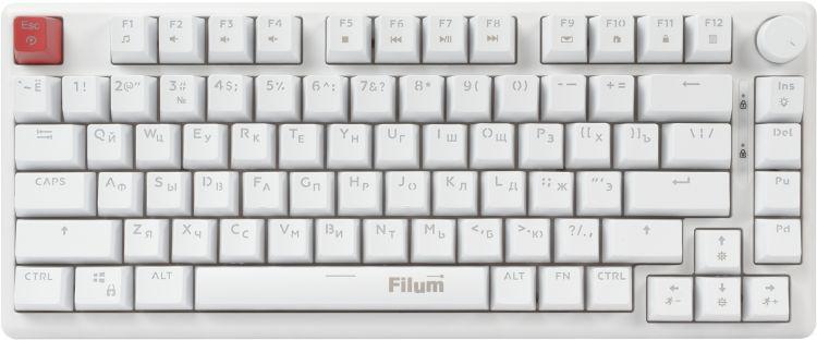 клавиатура игровая механическая проводная 81-кл. 75% rainbow hotswap двойн. пуллер свичи outemu 3 сменных провод 1.5м filum fl-gkbm15 от BTSprom.by