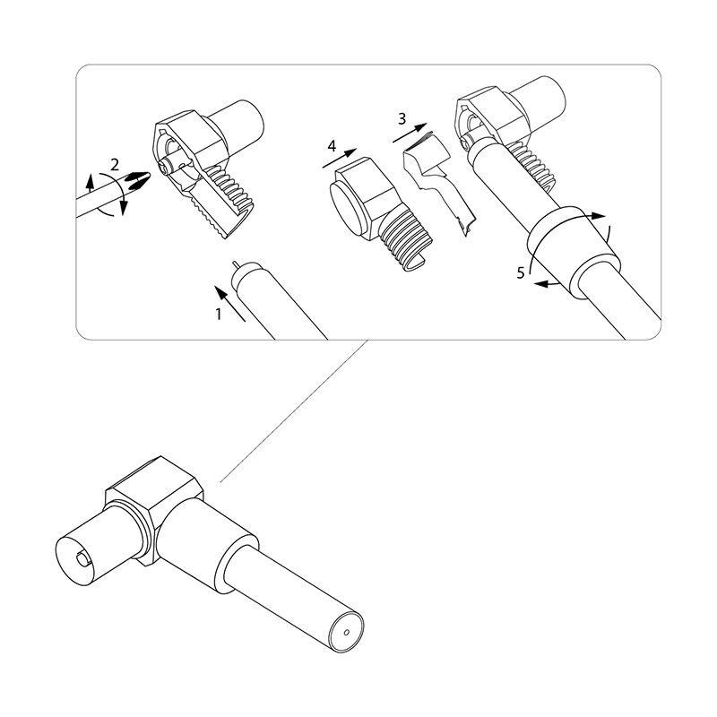  Разъем гнездо TV угловое без пайки (уп.100шт) Rexant 05-2062 фото в каталоге от BTSprom.by