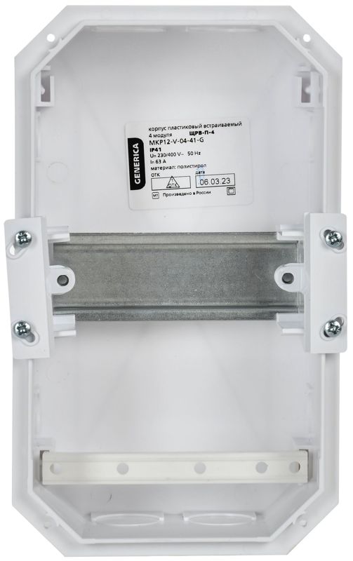  Бокс ЩРВ-П-4 мод. встраив. пластик IP41 GENERICA MKP12-V-04-41-G фото в каталоге от BTSprom.by