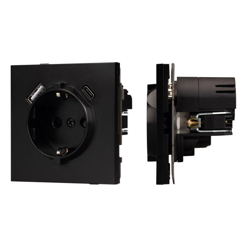 розетка sct-tendo-muac-pl-bk 16а 230в с usb зарядкой механизм arlight 054087 от BTSprom.by