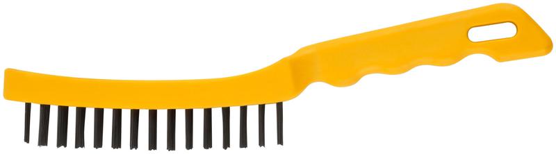  Корщетка стальная пластиковая ручка 275мм 4-х рядная желт. FIT 38438 фото в каталоге от BTSprom.by