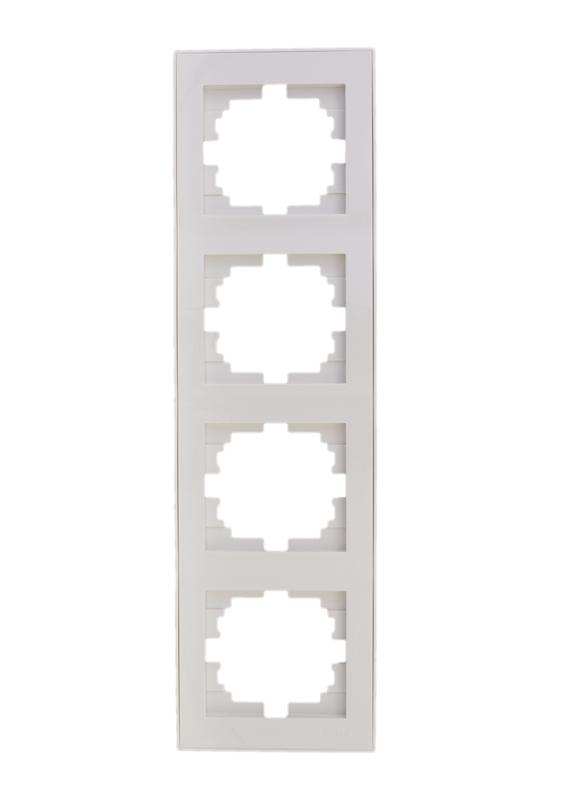 рамка 4-м rain вертикал. без вставки бел. lezard 703-0202-154 от BTSprom.by