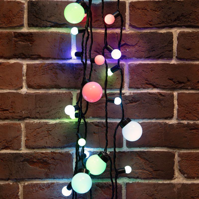 гирлянда светодиодная "мультишарики" 10м d17.5мм d23мм d45мм 80led rgb 10вт 220-240в ip65 провод пвх черн. neon-night 303-589 от BTSprom.by