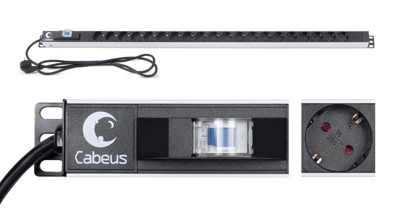 блок розеток для 19дюйм шкафов pdu-16-20s-b вертик. 20 розеток schuko 16а автомат защиты алюм. корпус шнур с вилкой schuko 2м cabeus 9551c от BTSprom.by