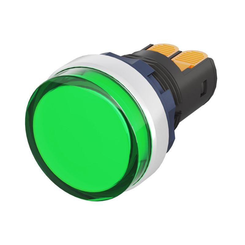 индикатор сигнальный со встроен. диодом 9-24в зажим plug-in алюм. зел. dkc m22l-f24gap от BTSprom.by