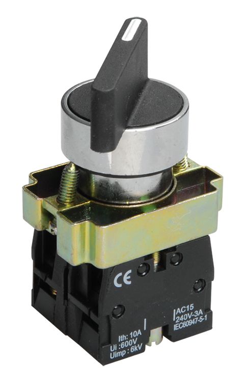 переключатель lay5-bj25 1но+1нз на 2 положения с фиксацией i-o длинная рукоятка d22мм хром электротехник et012097 от BTSprom.by