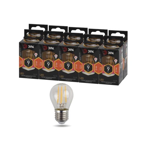 Лампа светодиодная филаментная F-LED P45-9w-827-E27 P45 9Вт шар E27 тепл. бел. ЭРА Б0047023 фото в каталоге от BTSprom.by