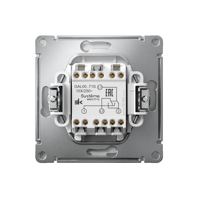  Переключатель перекрестный ArtGallery 10AX быстрозажим. клем. механизм алюм. SE GAL000371S фото в каталоге от BTSprom.by