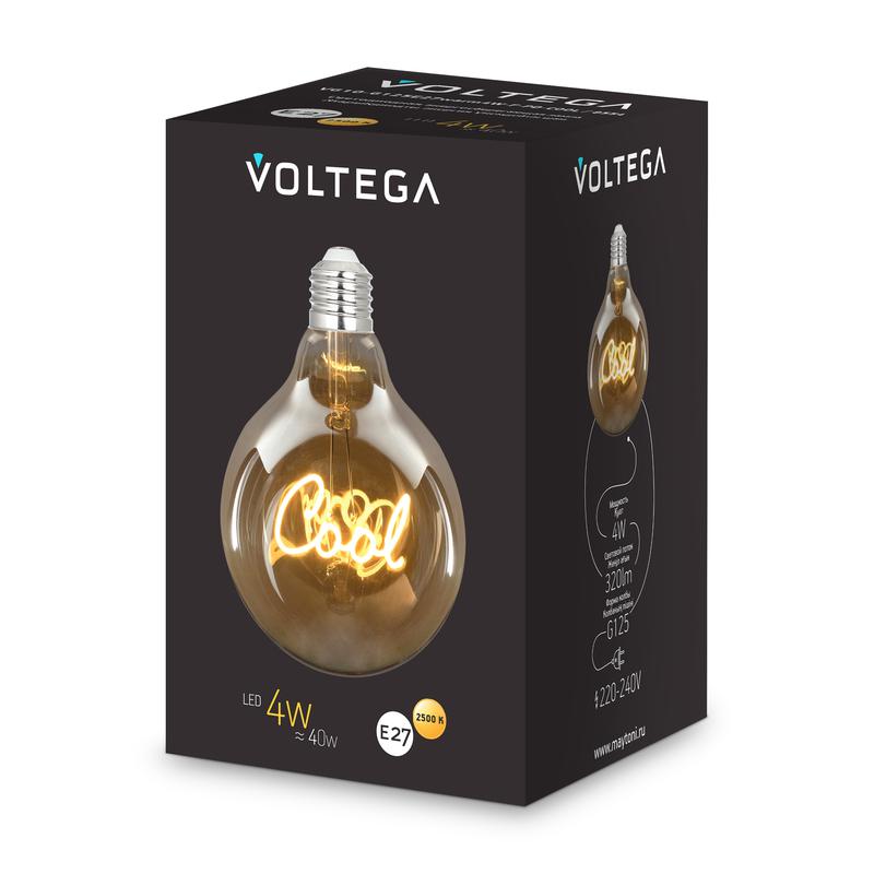 Лампа светодиодная филаментная Loft 271 G125 4Вт 2500К E27 Voltega 8554 фото в каталоге от BTSprom.by