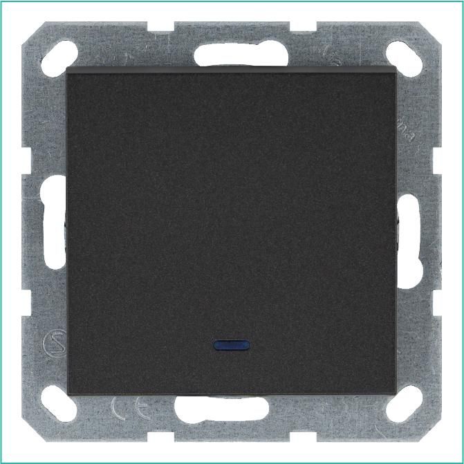 выключатель 1-кл. 10а ip20 с подсветкой механизм антрацит jasmart g3011nb от BTSprom.by