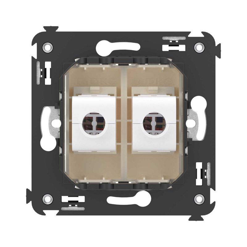  Розетка компьютерная 2-м СП Avanti "Ванильная дымка" RJ45 кат.5E без шторок механизм DKC 4405664 фото в каталоге от BTSprom.by